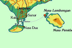 MAP Nusa Lembongan, Bali, Nusa Penida.