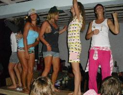 Russian girls dancing on Mainski's bar