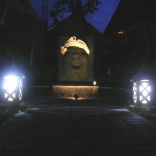 Mainski Laughing Budda by night. Nusa Lembongan, Bali.