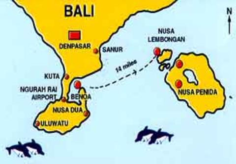 Bali Nusa Lembongan Nusa ceningan Nusa Penida Map