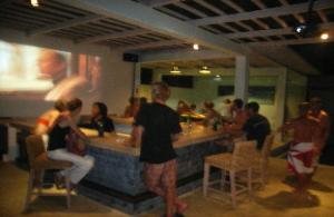 Mainski Nusa Lembongan Resort Hotel new Poolside bar showing music DVDs.